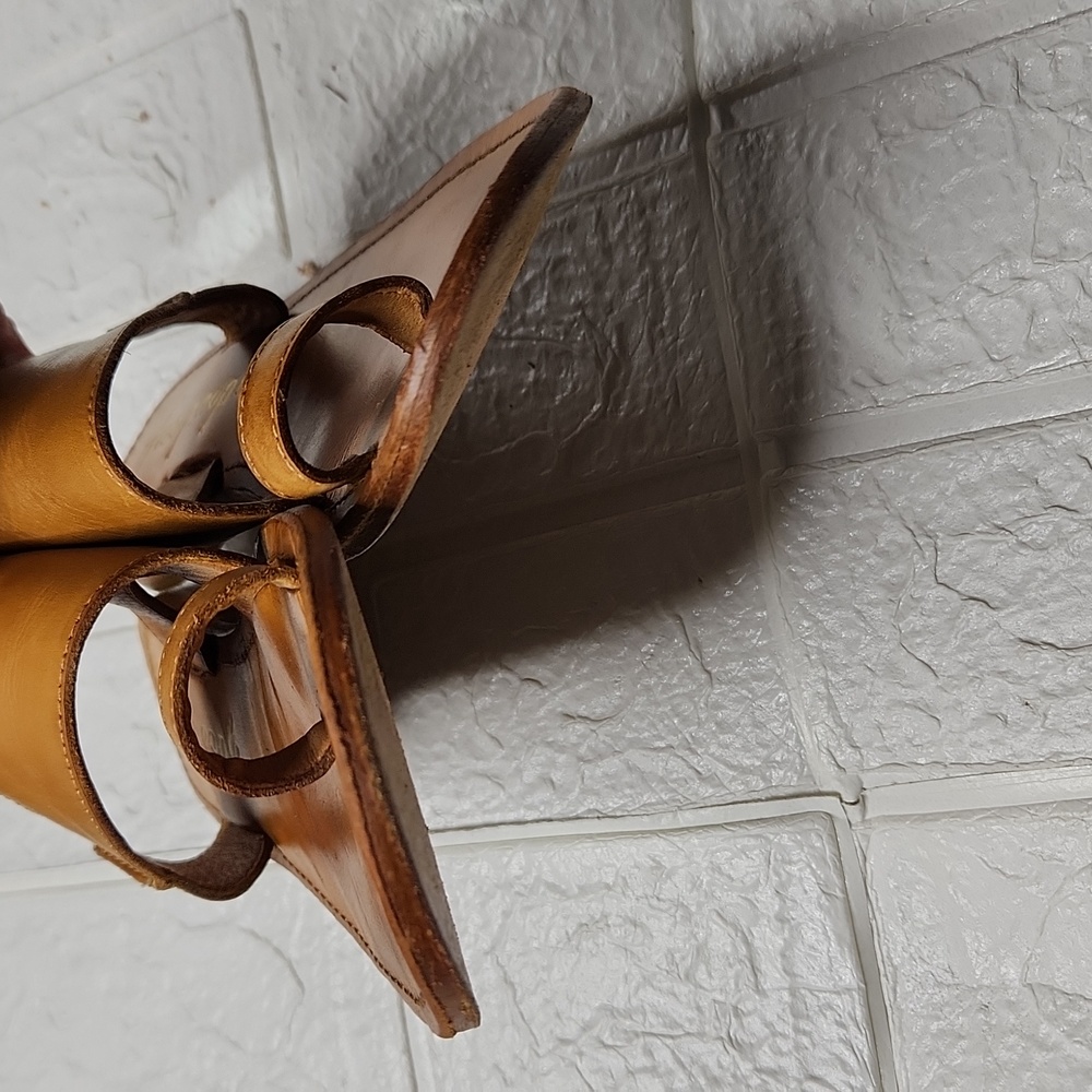 Free People Cognac Leather Toe-Loop Sandals - Picture 8 of 8